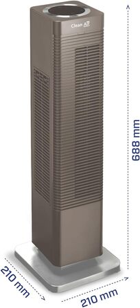 Обігрівач та вентилятор 2-в-1 Clean Air Optima CA-904G Smart: дизайн, 1000/2000 Вт, термостат, осциляція 80º, для приміщень до 40 м² (коричневий)