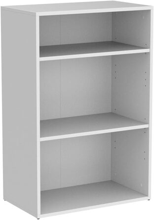 Книжкова шафа mokebo біла з дерева 'The Bookworm', полиця для взуття, дерев'яна полиця, полиця для документів, стояча полиця для вітальні, кабінету, дитячої кімнати, полиця маленька для стіни з великою кількістю місця для зберігання, ширина 60см висота 91