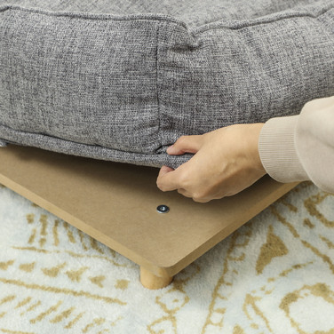 Диванчик для собак, лежанка для домашніх тварин, м'яке ліжко для тварин, знімний та пральний чохол, Натуральний + Темно-сірий