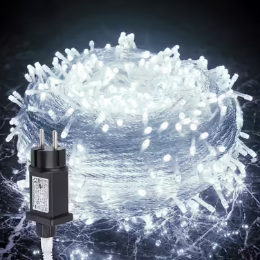 Гірлянда Sonnewelt LED 20 м 200 LED холодний білий, водонепроникна, для вулиці та дому, електрична з адаптером, 8 режимів, функція пам'яті