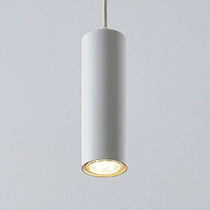 Підвісний світильник Lindby 'Joffrey (Модерн) в білому кольорі з металу для вітальні та їдальні (1 полум'я, GU10) - стельовий світильник, обідній настільний світильник, підвісний світильник, підвісний світильник, світильник для вітальні