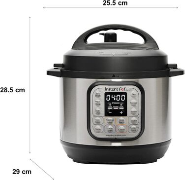 В-1 Smart Cooker 5.7 л - скороварка, мультиварка, рисоварка, сотейник, йогуртниця, пароварка та підігрівач їжі, чорна/нержавіюча сталь (Duo, 3L), 7-