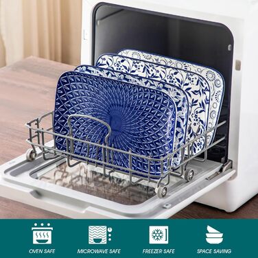 Набір тарілок Vancasso Selene для закусок, суші, десертів 22x13 см (4 шт) - Порцелянові прямокутні тарілки для подачі