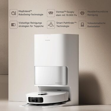 Робот-пилосос Dreame L10s Ultra Gen 2 з функцією миття, технологія RoboSwing™ та потужністю 10 000 Pa Vormax™, режим для тварин, автоматична станція, потужне прибирання килимів