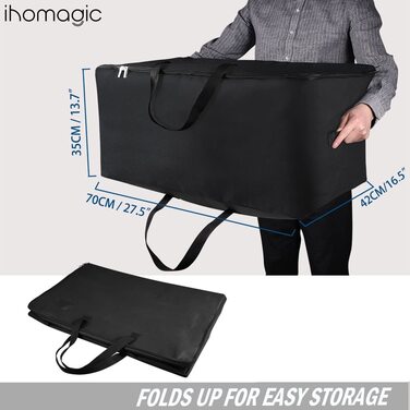 Складаний комод IHOMAGIC під ліжком, сумка-органайзер для зберігання з ручкою, дуже велика сумка з 600D оксфордською водою