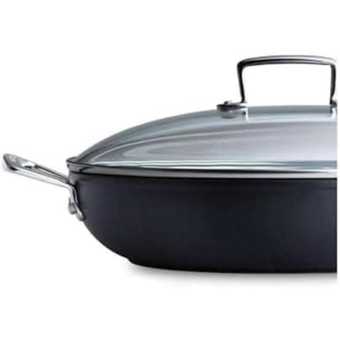 Сковорода Le Creuset з антипригарним покриттям з кришкою, 24 см, для всіх плит (включно з індукцією), антрацит/срібло