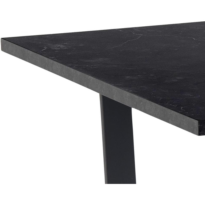 AC Design Furniture Albert – обідній стіл для 6 осіб, 160x90 см, чорний мармур, металеві ніжки
