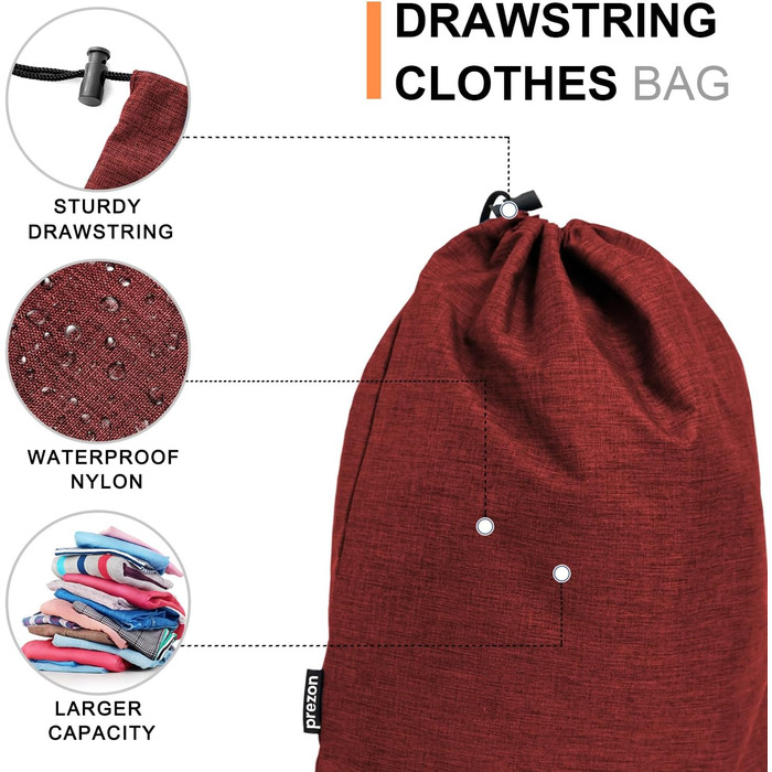 Набір компресійних органайзерів для подорожей Packwürfeln, сумка-органайзер для одягу в рюкзак та валізу, 6 шт, червоний