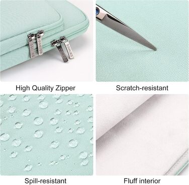 Чохол для ноутбука DOMISO 16 дюймів, сумісний з MacBook Pro (M4/M3/M2/M1) Pro/Max, водонепроникний, з ручкою, (14 дюймів, м'ятний)