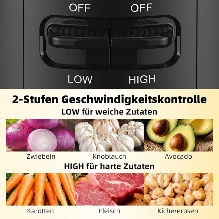 Електричний подрібнювач Multizerkleinerer | 400W, 2 швидкості, нержавіюча сталь, міксер, 0.95L, сірий