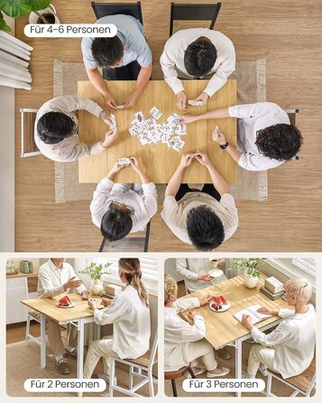 Стол кухонний розкладний VASAGLE для 2-4 осіб, чорний, KDT077B03