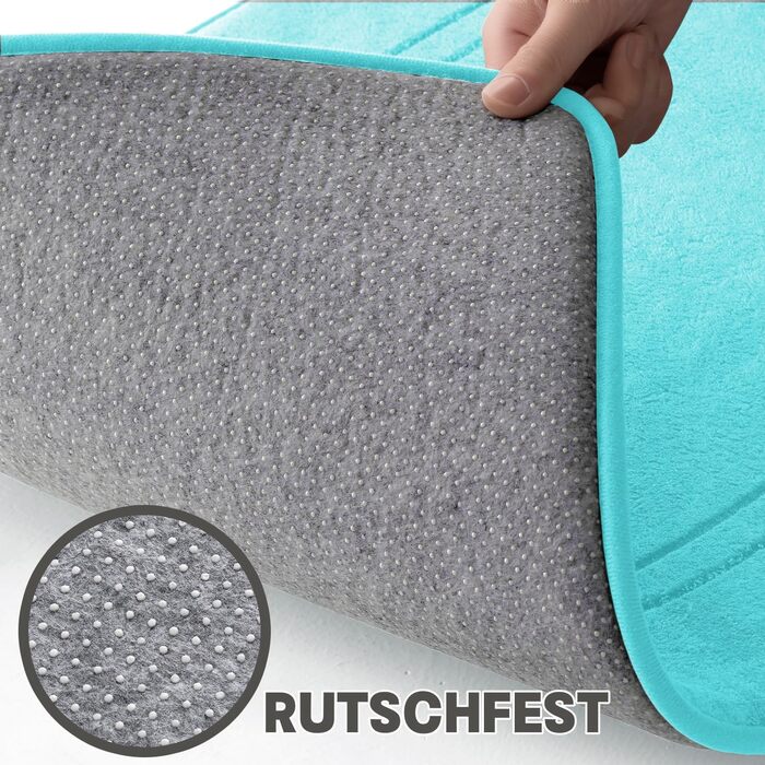 Чакме Килимок для ванної кімнати, антиковзаючий, м'який, швидковисихаючий, набір з 5 шт., блакитно-зелений