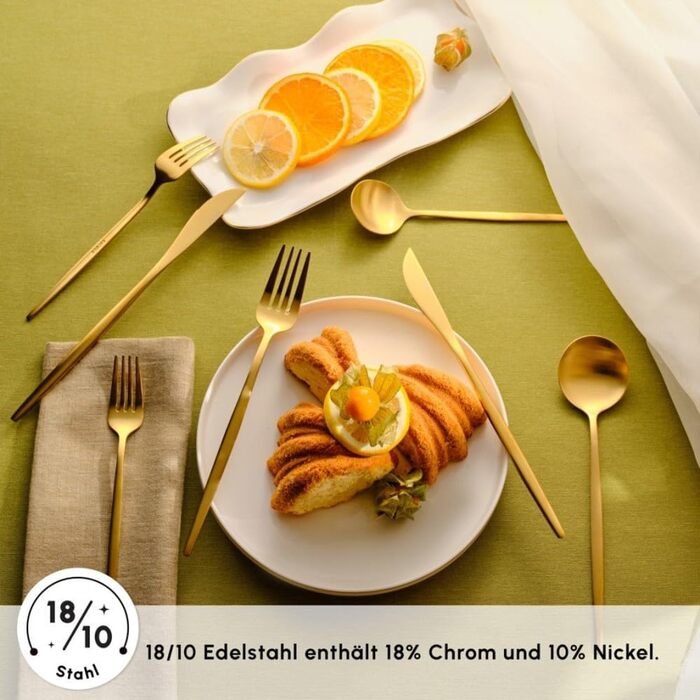 Набір сервірувального посуду Karaca Orion Matt Gold 60 предметів: ложки, виделки, сито, лопатка, цукорниця та інше