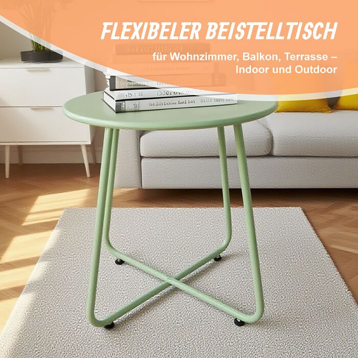 Relaxdays Додатковий столик зі сталі, стійкий до погодних умов