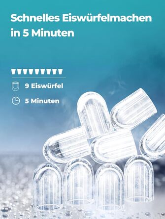 Льодогенератор Fohere портативний самоочисний 14 кг/24год, 2 розміри льоду, блакитний для дому, бару, офісу, кемпінгу зі шкребком та кошиком