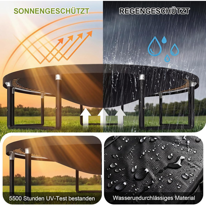 Батут Devoko вуличний з сіткою та кільцем для баскетболу, діаметр 366 см, до 150 кг, чорний