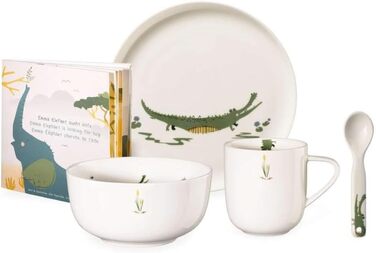 Дитячий посуд Croco Krokodil: 5-ти частинний набір з порцеляни