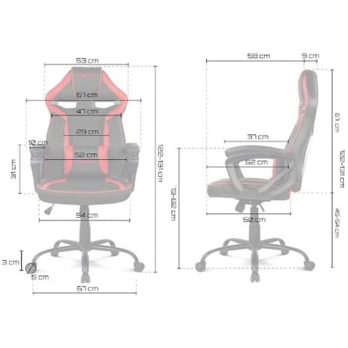 Крісло DRIFT GAMING DR50 -DR50B - професійне, регульоване по висоті, крісло-гойдалка, м'які підлокітники, штучна шкіра, 67 x 122-131 x 67 см (Синій, Сучасний)