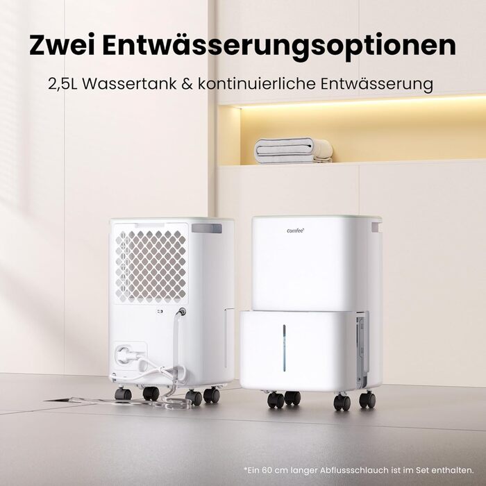 Зволожувач повітря COMFEE 12 л/день, для приміщень до 20 м², автоматична відтавання, дитячий замок, тиха робота, екологічний фреон R290