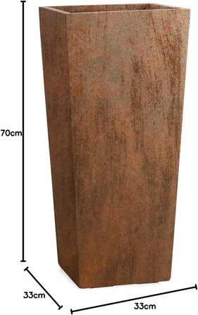 Планцверк® Вазон для рослин з фібергласу конічної форми Rost 70x33x33см - морозостійкий, преміум-якість, з ефектом лотоса