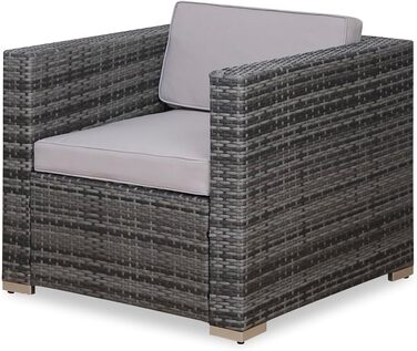 Набір садово-розслаблюючих меблів SVITA California з ротангу (сірий), комплект для відпочинку