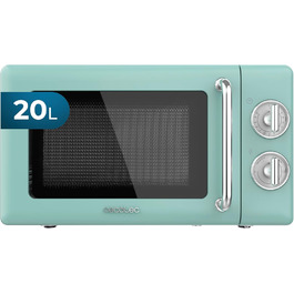 Мікрохвильова піч Cecotec ProClean 3010 Retro 20 л, 700 Вт, механічна, 6 режимів, таймер 30 хв, режим розморожування, вінтажний дизайн, зелена, сталевий корпус