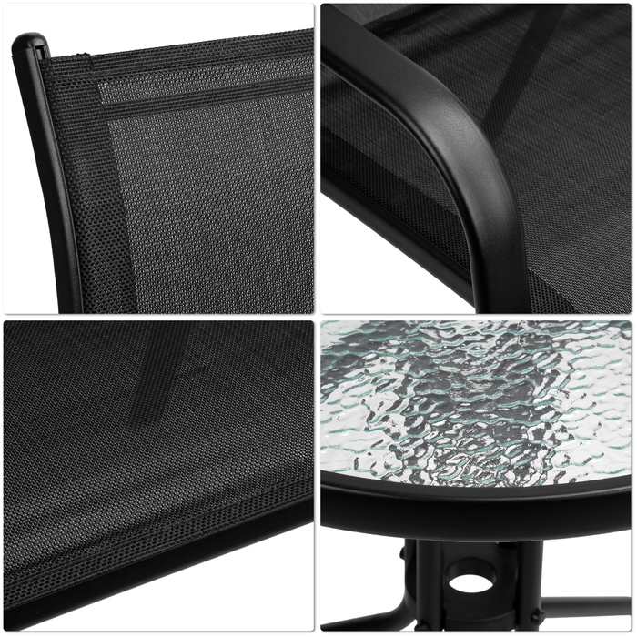 Комплект садових меблів із пластику eHokery, чорний, 3 предмети