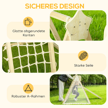 Дитячий ігровий комплекс 5-в-1 з гіркою, гойдалкою, сіткою для лазіння, баскетбольним кільцем, складаний, для дітей 3-6 років, з натурального дерева