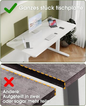 Електричний регульований стіл Flamaker з пам'яттю, ігровий стіл з USB-зарядкою (160 x 60 см)