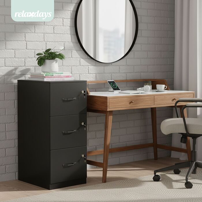 Шафа для документів Relaxdays з 3 відділеннями, з замком