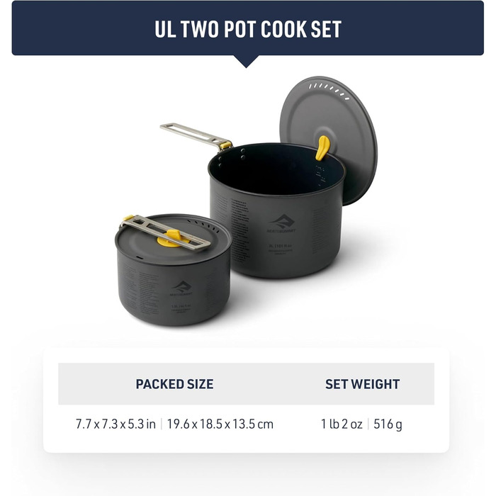 Набір посуду Sea to Summit Frontier UL Two Pot Set - 2 каструлі для приготування їжі на природі