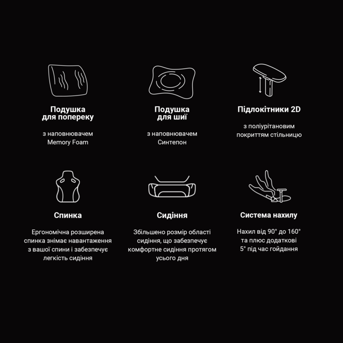 Крісло ігрове Anda Seat Phantom 3 Black/Black Size L