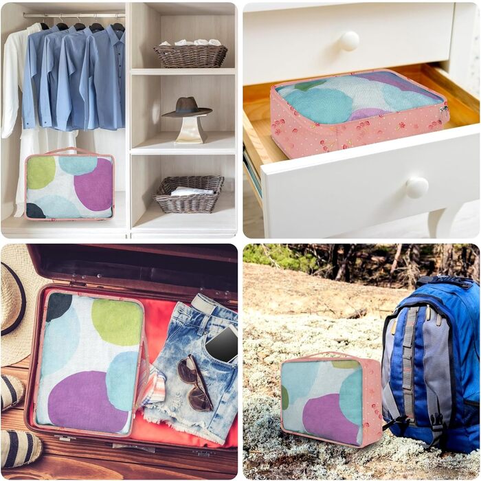 Набір органайзерів для валізи та подорожей, водонепроникні пакувальні куби для одягу, 12 предметів, колір Вишневий