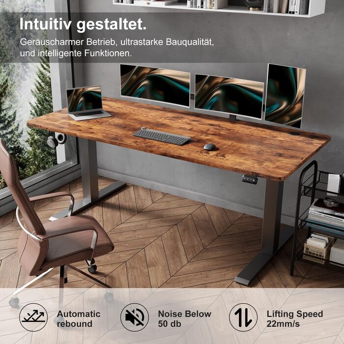 Електричний регульований стіл Devoko: ергономічний стіл для роботи та відпочинку (180 x 80 см, білий)