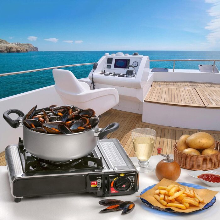 Газовий пальник для кемпінгу Kemper Smart 1 з нержавіючої сталі, сірий