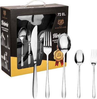 Набір столових приборів Karl Hausmann на 12 осіб (72 шт.) - нержавіюча сталь, безпечний для миття в посудомийній машині