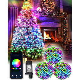 DOTWAYAW Гірлянда світлодіодна святкова 40м 400 LED, керування через додаток, 16 млн кольорів RGB, для прикраси ялинки