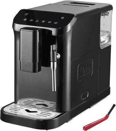 Автоматична кавомашина VEVOR CM9002EA-GS з вбудованою кавомолкою, 15 ступенів помолу, 1,5 л резервуар для води, 180 г контейнер для кавових зерен