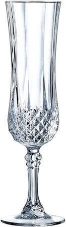 Келихи для коньяку Cristal d'Arques Paris Longchamp, 140 мл, 6 шт., з Kwarx, посилена упаковка, блиск, прозорість, висока міцність, прозорі келихи (шампанські флейти, 14 cl)