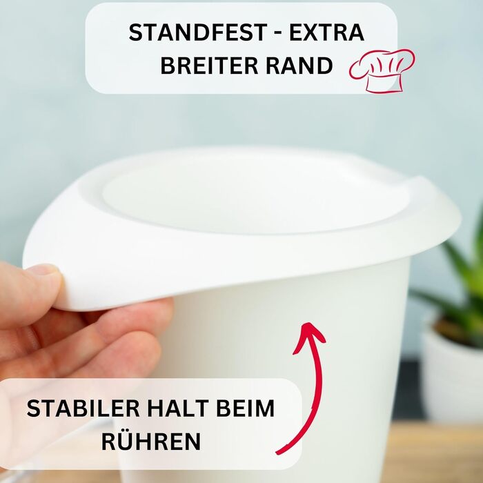 Набір кухонний та для випічки Westmark Duo 4 шт. (Quirltopf 1 л, миска 3,5 л, мірна склянка 1 л, скребок для тіста), пластик/силікон, прозорий/білий/червоний/чорний