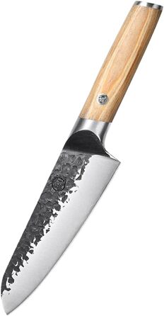 Японський ніж Santoku Mitsumoto Sakari 17 см, ручне ковальство, професійний, з пакавудовою ручкою, оригінальний колір дерева