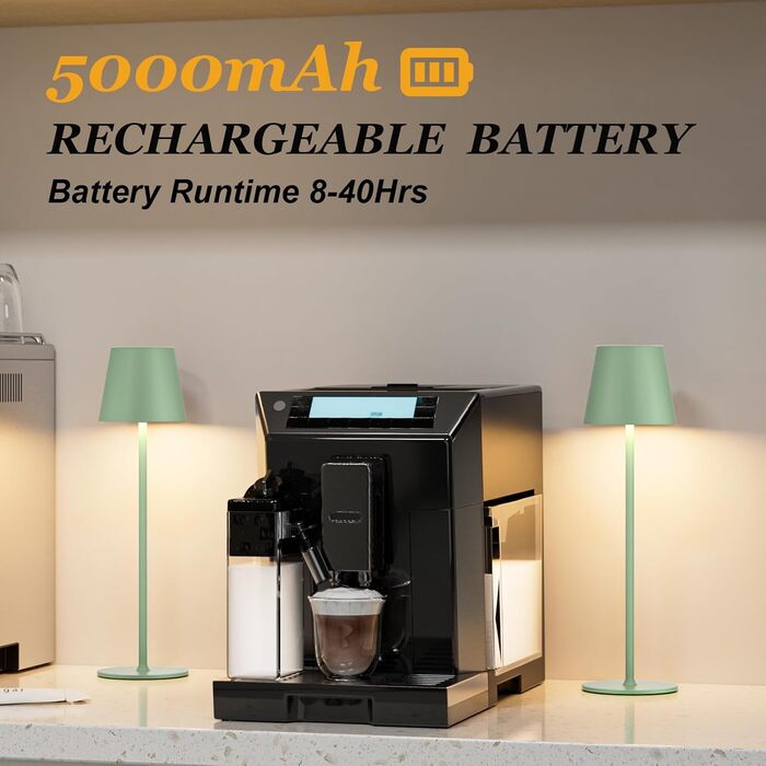 LED настільна лампа бездротова, акумуляторна, диммер, 2 шт. з 3 колірними температурами, регулюванням яскравості, сенсорне управління, зарядка USB-C, для відпочинку, намету, їдальні, нічного столика (чорний) 2 шт. Чорний-2 шт.