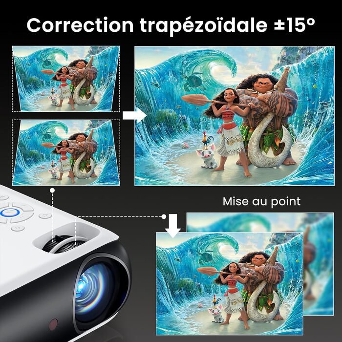 Проектор HAPPRUN Mini Beamer 4K H1: 1080P, Bluetooth, портативний, для дому та кінотеатру