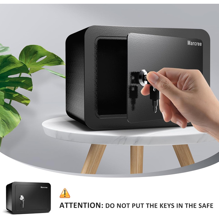 Marcree Cub Safe – міні-сейф для грошей та особистих речей, 6,69 x 9,06 x 6,69 дюймів, чорний