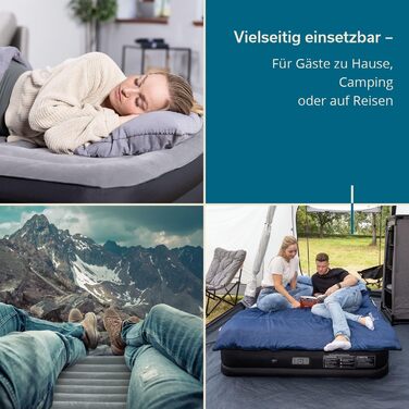 Надувна повітряна матрац Skandika Sveja Flex | Самостійно надувний матрац для кемпінгу, 204x151x43 см, 300 кг, з насосом, у комплекті сумка