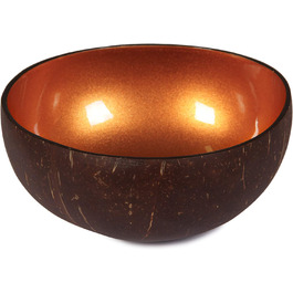 Дизайнерська чаша з шкаралупи кокосового горіха, унікальна, 100 натуральна харчова (золотий металевий лак), 24