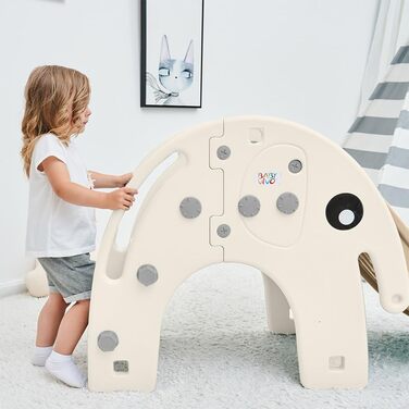 Дитяча гірка Baby Vivo Elefant - пластикова, для дому та саду, колір кавовий/коричневий