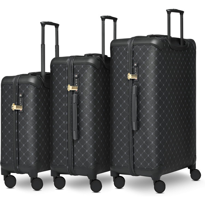 Набір валіз Lazarotti Palermo 3 шт. (S+M+L) | Чорний | S 55 см, M 67 см, L 79 см | TSA-замок, 4 колеса, захист кутів