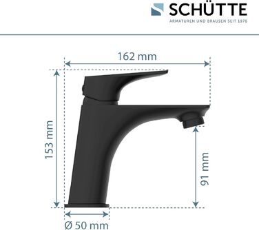 Змішувач для ванної кімнати Schütte Boston, однозахватний, чорний, з набором для зливу | Waschbeckenarmatur