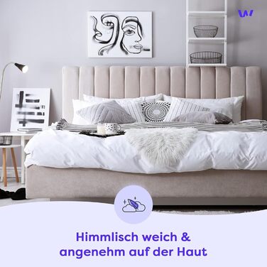 Комплект постільної білизни Wolkenfeld 200x200 з бавовни: 2 наволочки 80x80, дихаюча, приємна до шкіри, легка у догляді. Комплект постільної білизни на весь рік з застібкою-блискавкою, сертифікат Oeko-TEX, сірий (морський блакитний, 220 x 240 см)